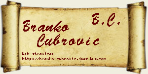Branko Čubrović vizit kartica